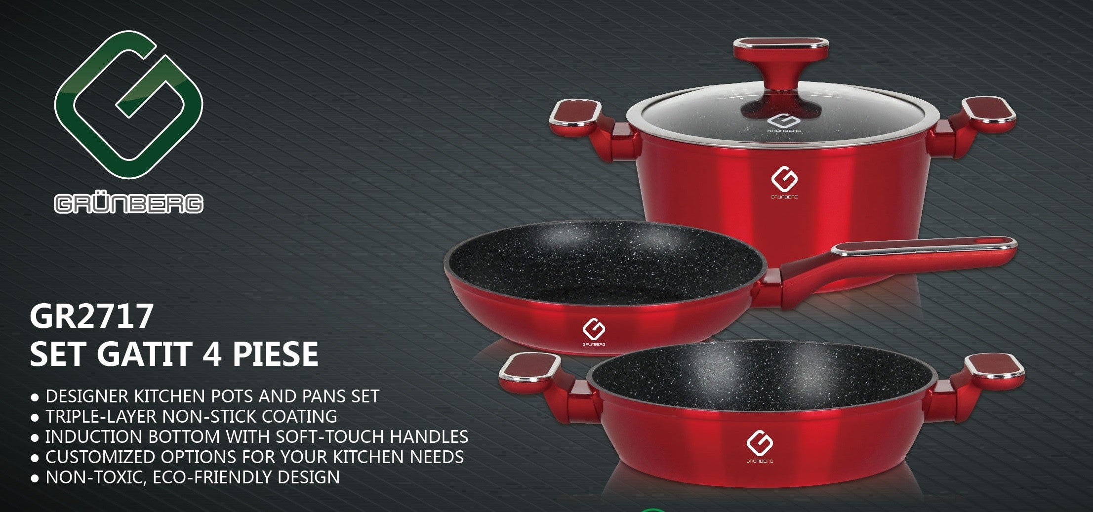 Super Promoție – Set 4 piese Grunberg GR2717 – Doar 239 lei!